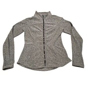 Yogalishous Lux Gray Full Zip Athletic Jacket Womens L Stretch‎ Activewear